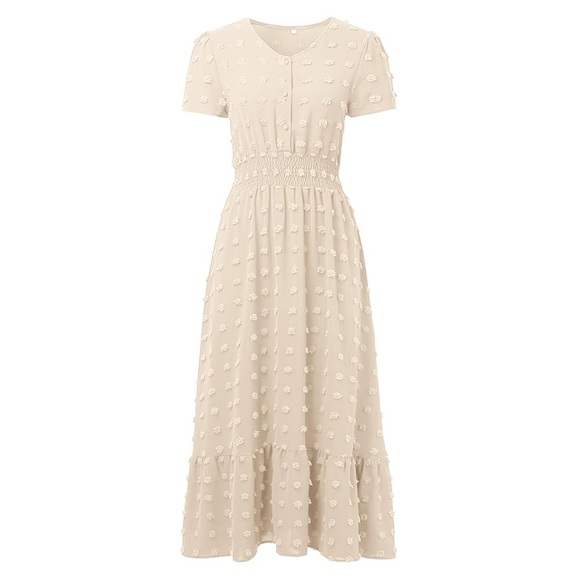bohme Dresses & Skirts - Polagram Bohme Textured Cream Midi Dress - Cream NWT